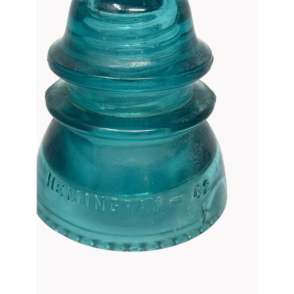 Hemingray 42 Aqua Glass Insulator Vintage Made in USA Power Pole Collectible - Picture 2 of 7